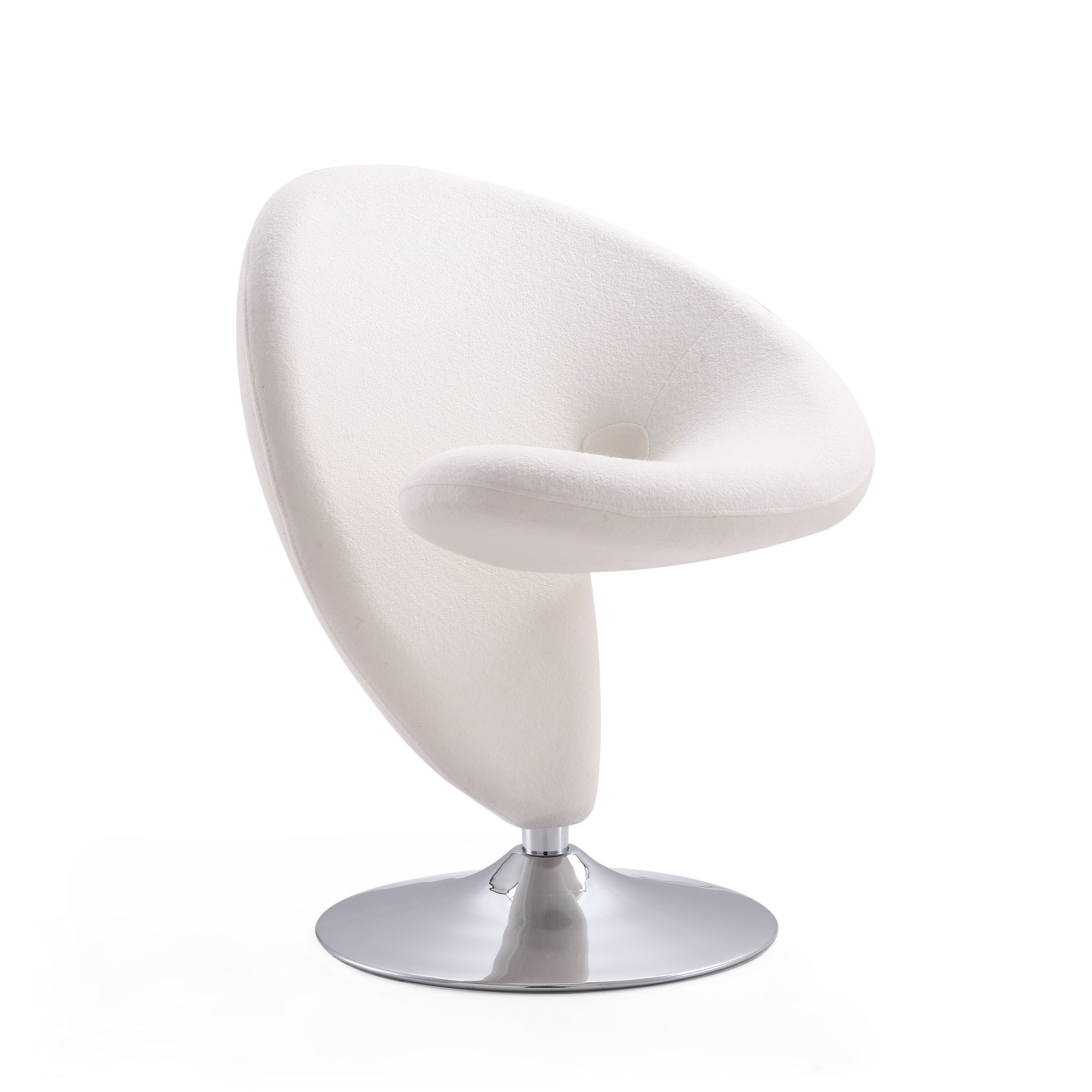 Manhattan Comfort, Curl Cream Wool Blend Swivel Accent Chair, Primary Color Cream, Included (qty.) 1 Model# AC040